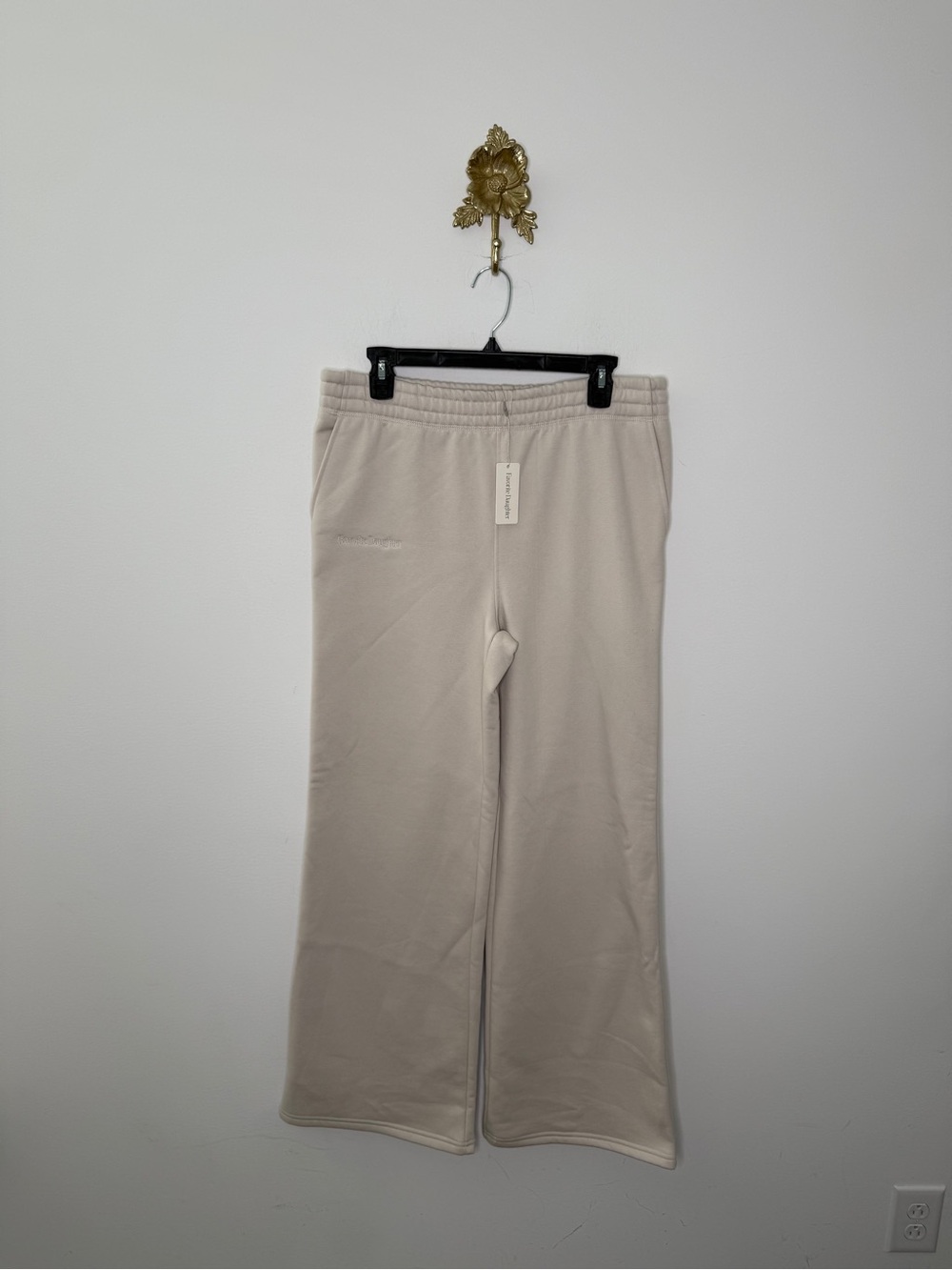 Favorite Daughter Embroidered Wide Leg Sweatpants M